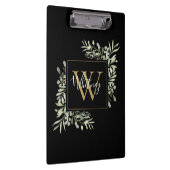 Porte-bloc Monogramme d'or noir Vert Floral (Swatch)
