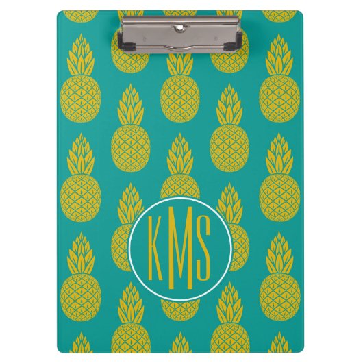 Porte-bloc Monogramme du fruit tropical | d'ananas (Devant)