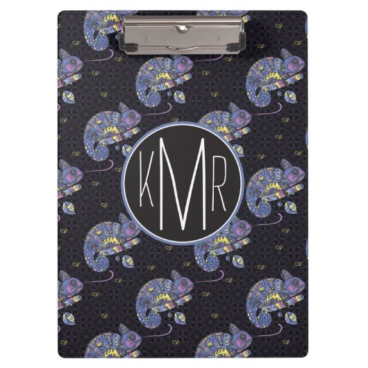 Porte-bloc Monogramme du lézard | de Zentangle (Devant)