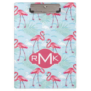 Porte-bloc Monogramme du motif   de Flamant rose