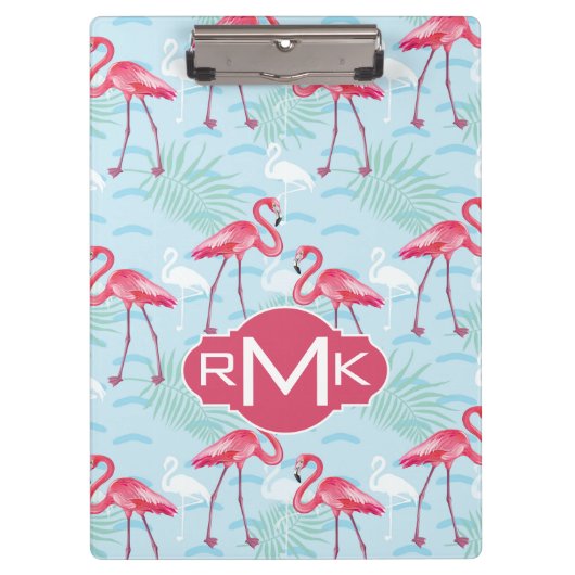 Porte-bloc Monogramme du motif | de Flamant rose (Devant)