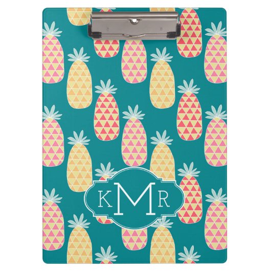 Porte-bloc Monogramme du motif | de griffonnage d'ananas (Devant)