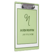 Porte-bloc Monogramme élégant de bordure vert foncé (Swatch)