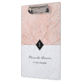 Porte-bloc Monogramme Elegant Rose Gold Gris Porte - bloc en (Gauche)