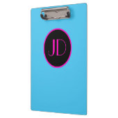 Porte-bloc Monogramme Emo Bleu Avec Texte Rose (Gauche)