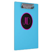Porte-bloc Monogramme Emo Bleu Avec Texte Rose (Swatch)