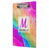 Porte-bloc Monogramme en agate de fausse brillance dorée et a (Gauche)