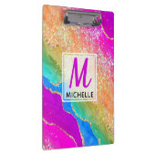 Porte-bloc Monogramme en agate de fausse brillance dorée et a (Swatch)