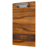 Porte-bloc Monogramme En Bois D'Acajou Et Texture En Cuir (Gauche)