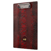 Porte-bloc Monogramme en cuir rouge Snakeskin imprimé (Gauche)