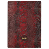 Porte-bloc Monogramme en cuir rouge Snakeskin imprimé (Dos)