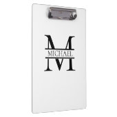 Porte-bloc Monogramme et nom Elégant Personnalisé Blanc (Swatch)