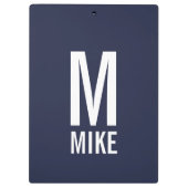 Porte-bloc Monogramme et nom personnalisés modernes (Dos)