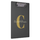 Porte-bloc Monogramme et nom personnalisés simples en noir   (Swatch)