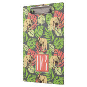 Porte-bloc Monogramme exotique de feuille et d'éléphants | de (Gauche)