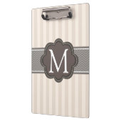 Porte-bloc Monogramme fait sur commande Brown de rayures (Gauche)