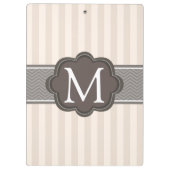 Porte-bloc Monogramme fait sur commande Brown de rayures (Dos)