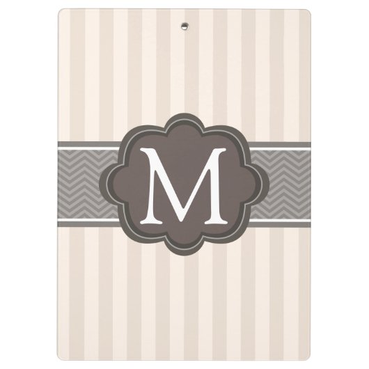 Porte-bloc Monogramme fait sur commande Brown de rayures (Dos)