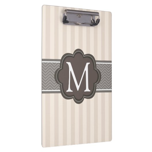 Porte-bloc Monogramme fait sur commande Brown de rayures (Swatch)