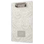 Porte-bloc Monogramme Feuillage Floral Beige Blanc Élégant (Gauche)