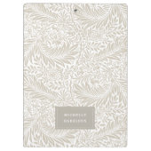 Porte-bloc Monogramme Feuillage Floral Beige Blanc Élégant (Dos)