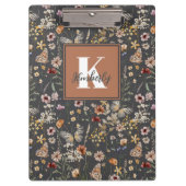 Porte-bloc Monogramme Floral Boho Moderne Nom (Devant)