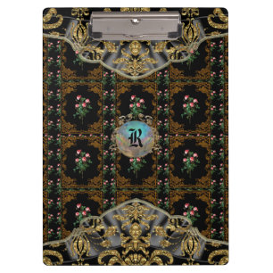Porte-bloc Monogramme floral élégant de Victorian II Lasher