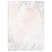 Porte-bloc monogramme floral subtil blush moderne (Dos)