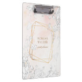 Porte-bloc monogramme floral subtil blush moderne (Swatch)
