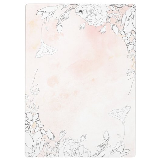 Porte-bloc monogramme floral subtil moderne (Dos)