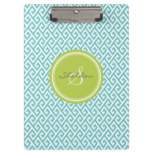 Porte-bloc Monogramme géométrique de motif d'abrégé sur chic