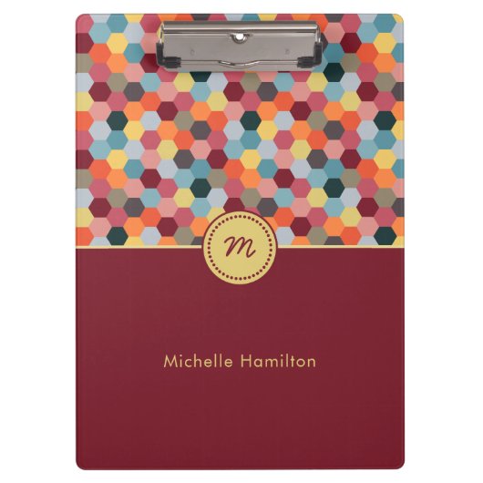 Porte-bloc Monogramme Géométrique Moderne Hexagon Porte - blo (Devant)