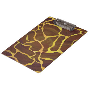 Porte-bloc Monogramme Giraffe Brown, Impression Jaune