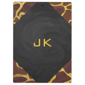 Porte-bloc Monogramme Giraffe Brown, Impression Jaune (Dos)