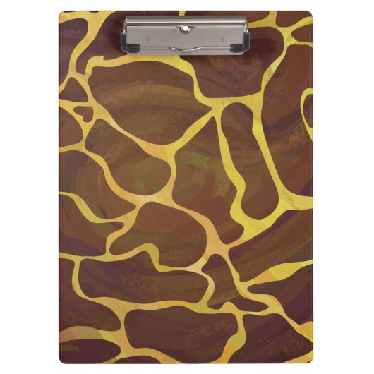 Porte-bloc Monogramme Giraffe Brown, Impression Jaune (Devant)