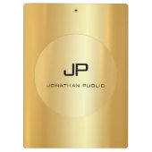 Porte-bloc Monogramme Gold de Faux Élégant Classique Personna (Dos)