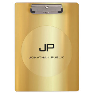 Porte-bloc Monogramme Gold de Faux Élégant Classique Personna