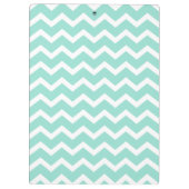 Porte-bloc Monogramme Gris Chevron à la menthe (Dos)