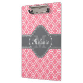 Porte-bloc Monogramme gris foncé rose clair blanc Motif maroc (Gauche)