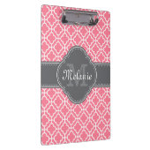 Porte-bloc Monogramme gris foncé rose clair blanc Motif maroc (Swatch)
