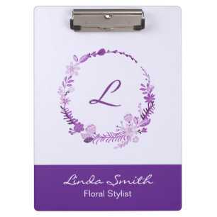 Porte-bloc Monogramme Initial Élégant Nom Personnalisé Floral