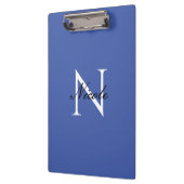 Porte-bloc Monogramme initial manuscrit propre nom bleu (Gauche)