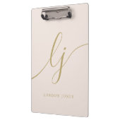 Porte-bloc Monogramme Initiales Professional Blush Gold Nom (Gauche)