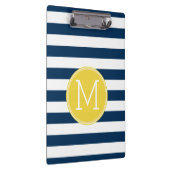 Porte-bloc Monogramme jaune Motif rayé blanc et marine (Swatch)