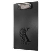 Porte-bloc Monogramme K de luxe sur gris foncé (Gauche)