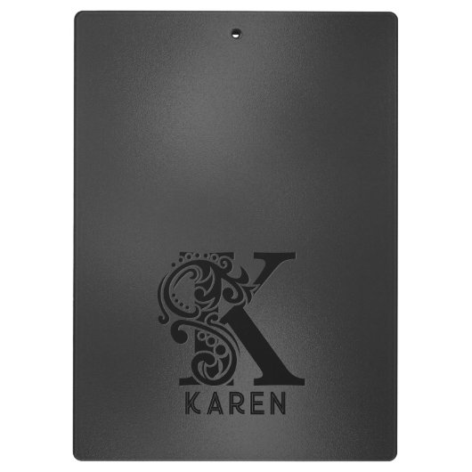 Porte-bloc Monogramme K de luxe sur gris foncé (Dos)
