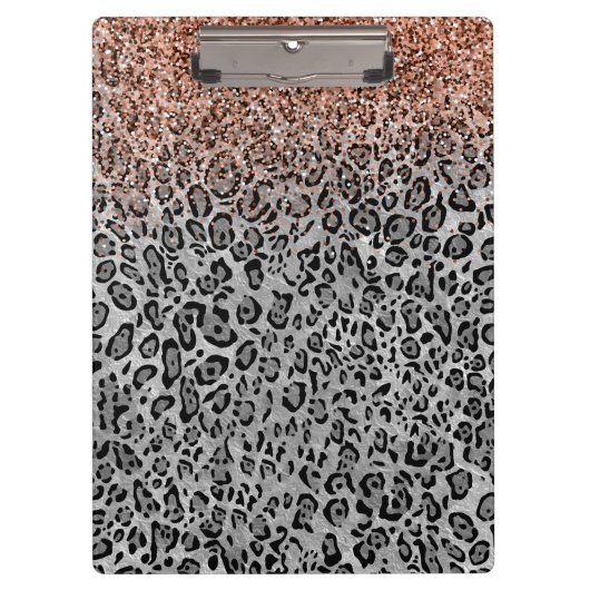 Porte-bloc Monogramme Léopard de la Parties scintillant d'or (Devant)