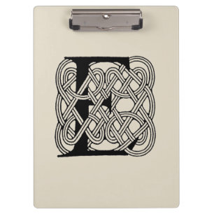 Porte-bloc Monogramme lettre E Impression vintage nœud celtiq