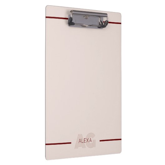 Porte-bloc Monogramme moderne beige et vin (Swatch)