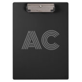 Porte-bloc Monogramme moderne gris et noir (Devant)